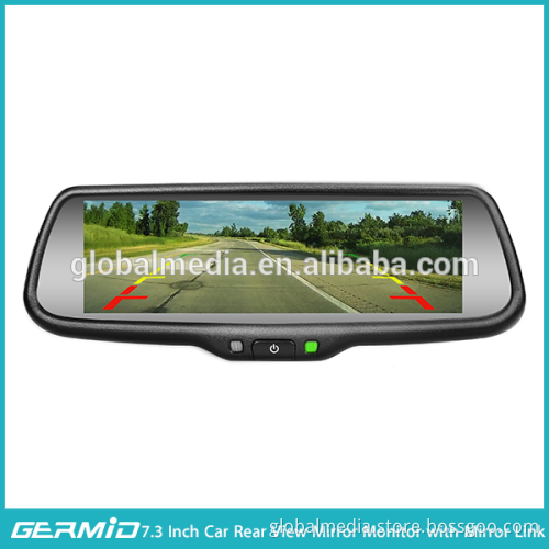 7.3 inch car rear view mirror monitor with wide screen LCD monitor display and genuine bracket